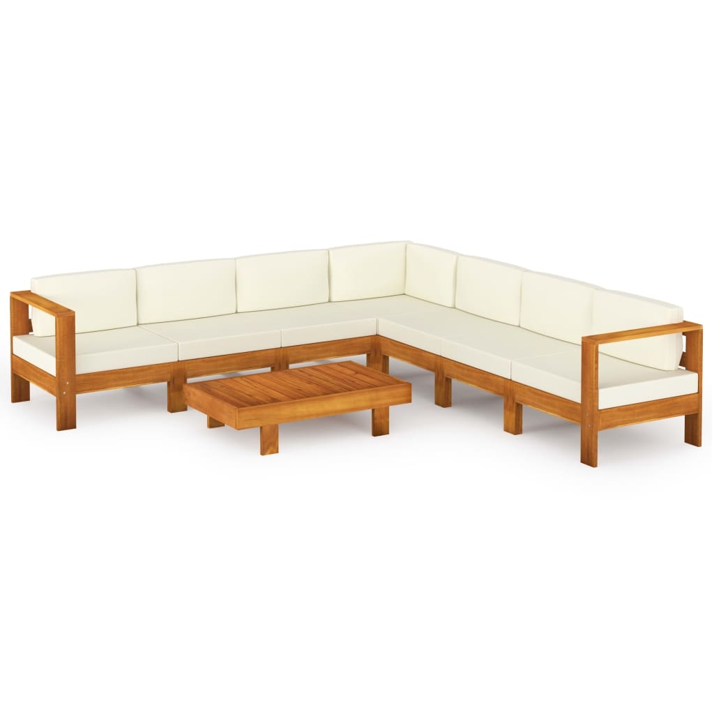 vidaXL 8-teiliges Garten-Lounge-Set mit Kissen 100 x 60 cm Akazienholz Image