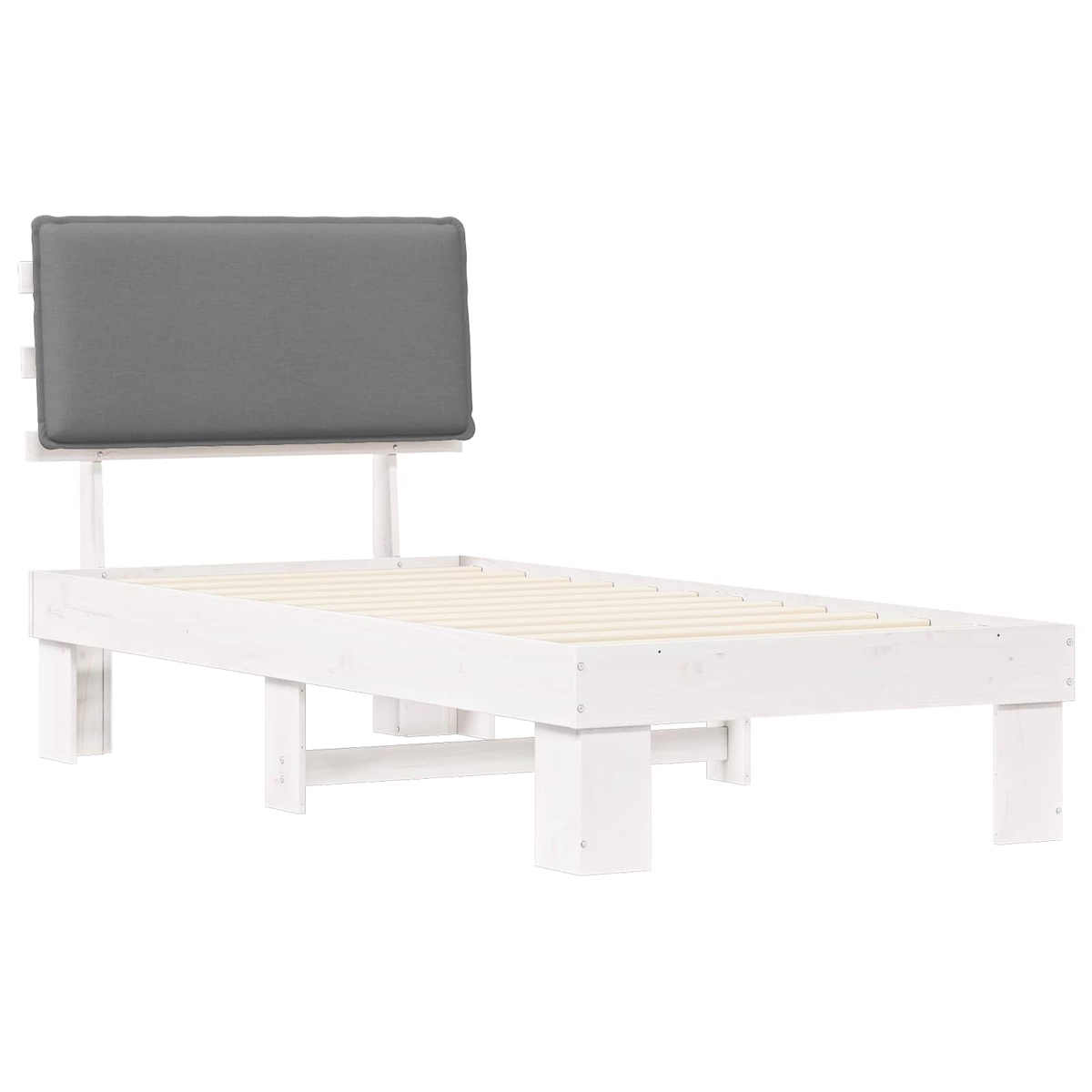 vidaXL Bettgestell mit gepolstertem Kopfteil Hellgrau 80 x 200 cm Image