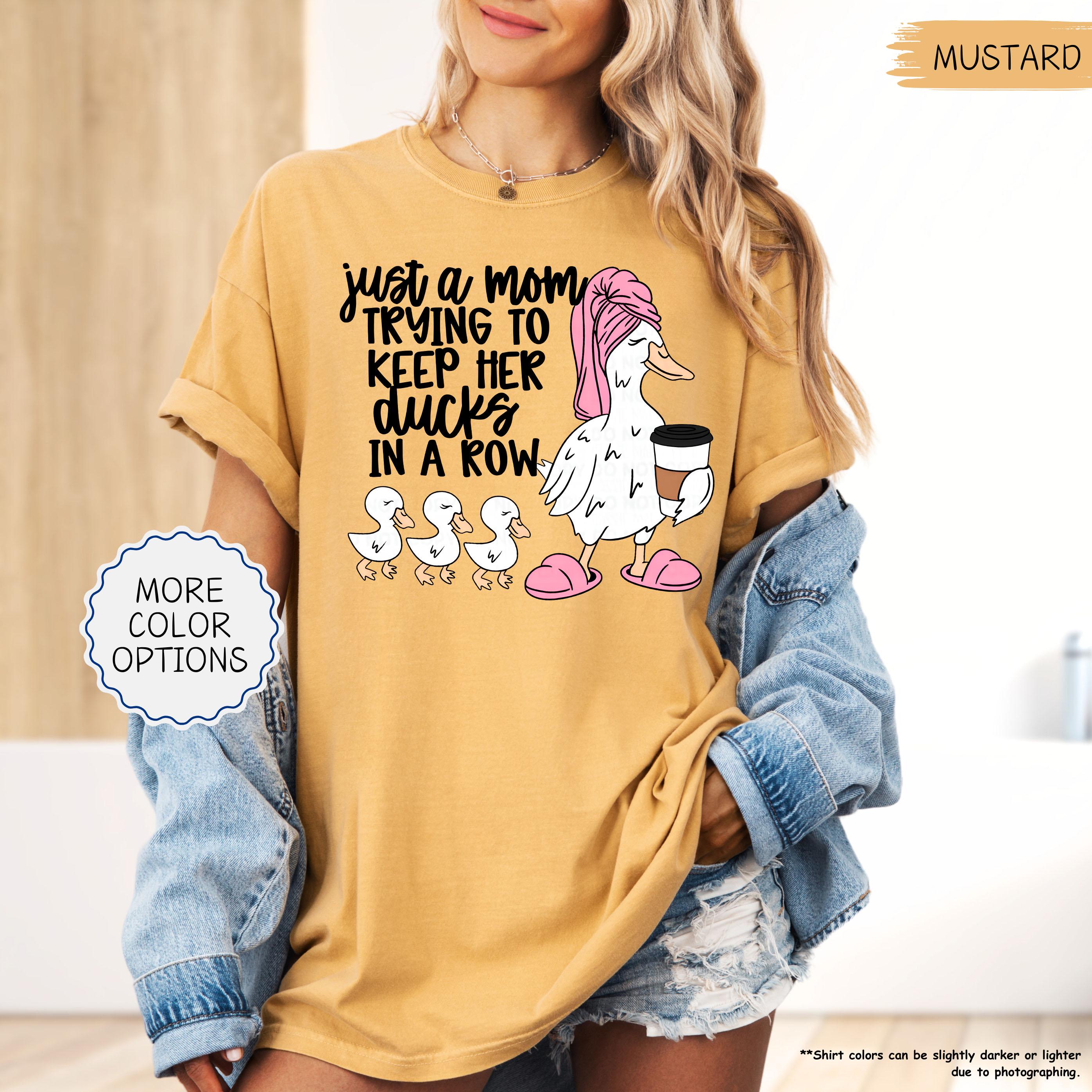 Just A Mom Trying To Keep Her Ducks In A Row Shirt, Funny Mom Shirt, Silly Goose Mom Shirt, Mother's Day Gift, Mom Life purple 2xl sweatshirt