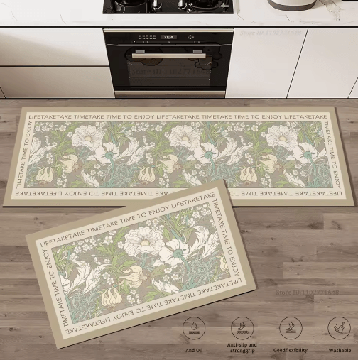 Floral Anti Fatigue Kitchen Rug Soft Non Slip Kitchen Mat For Comfort & Style ddb170 4 Style 50cmx160cm 1pc
