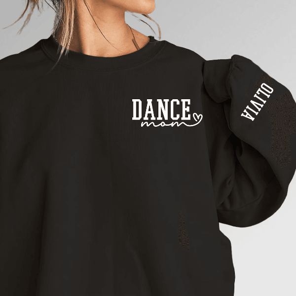 Custom Dance Mom Shirt Personalized Hoodie Sweatshirt Ballet Mom Gift brown m sweatshirt