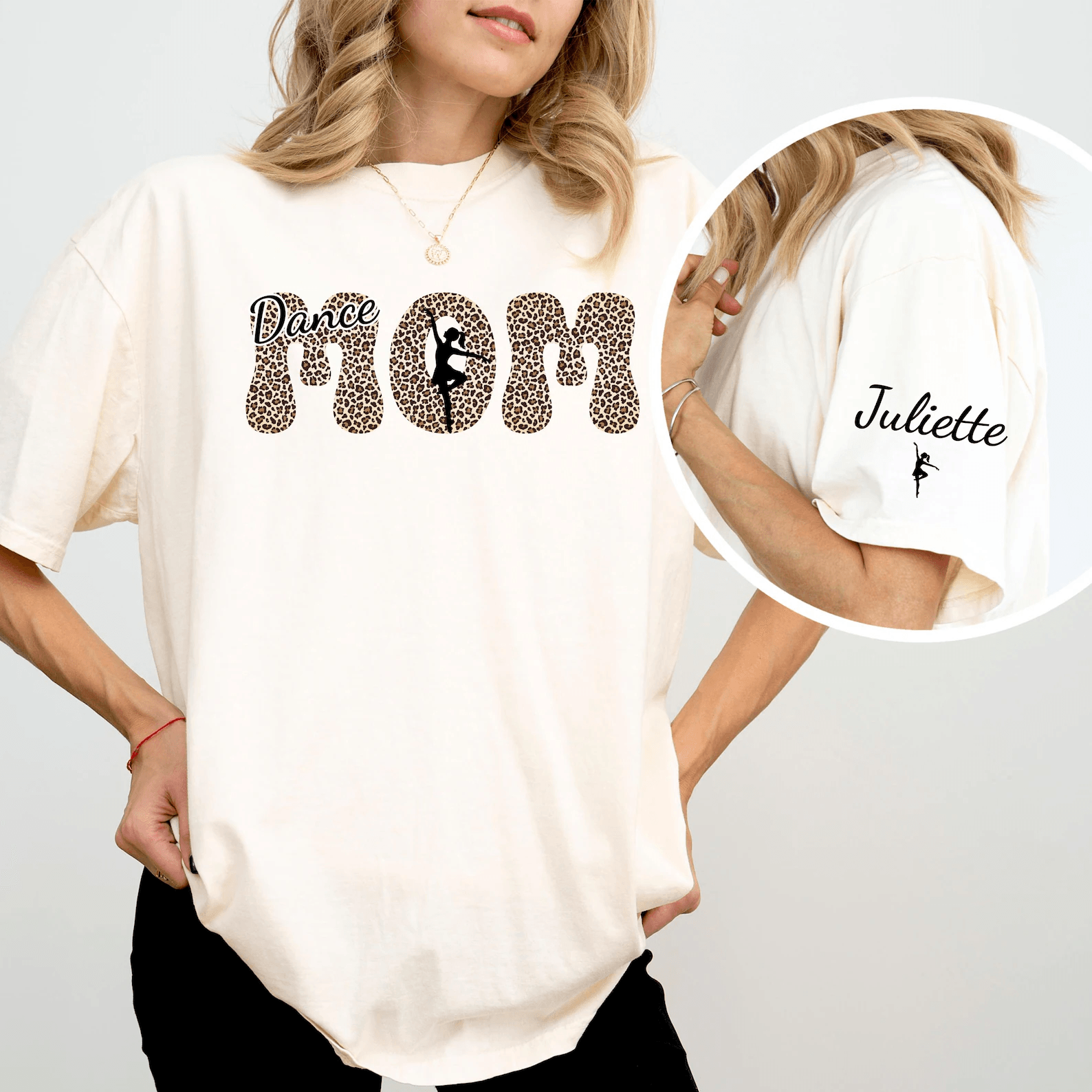 Custom Leopard Dance Mom Shirt With Name Personalized Ballet Mom Gift Tee lavender Pink xl sweatshirt