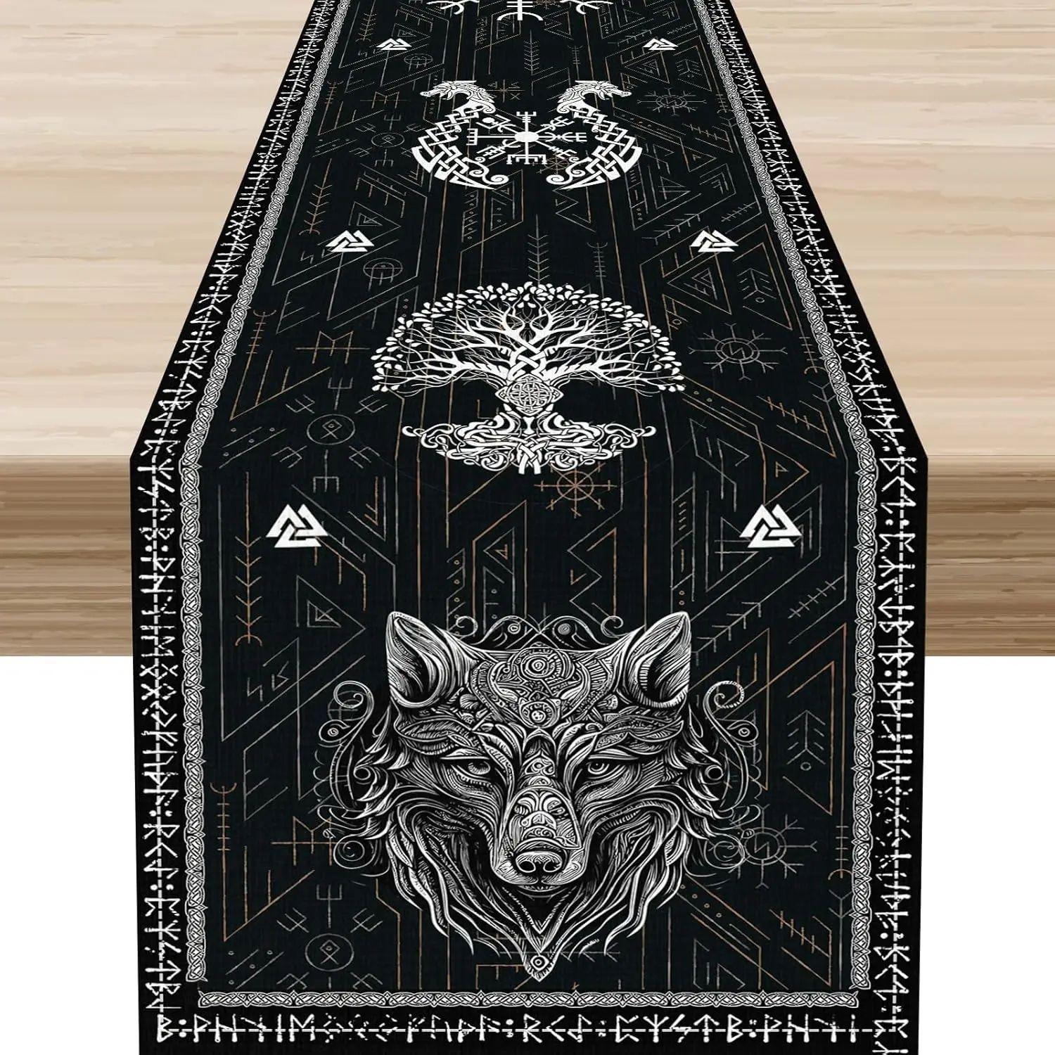 Viking Raven Tree Of Life Table Runner For Norse Dining Decor 275x33cm 108x13inch 4