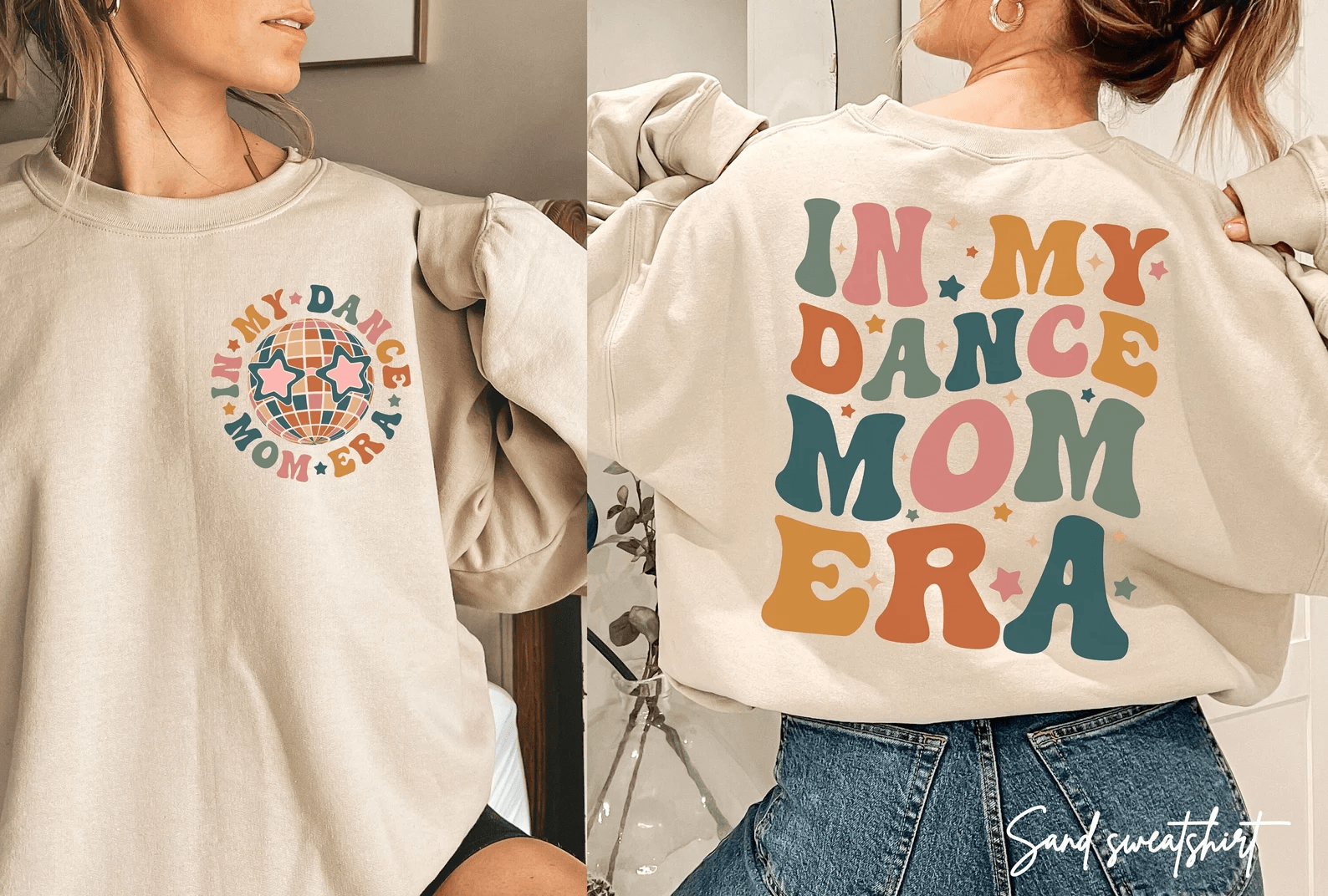 In My Dance Mom Era Sweatshirt Retro Dance Mom Crewneck Mothers Day Gift green s sweatshirt