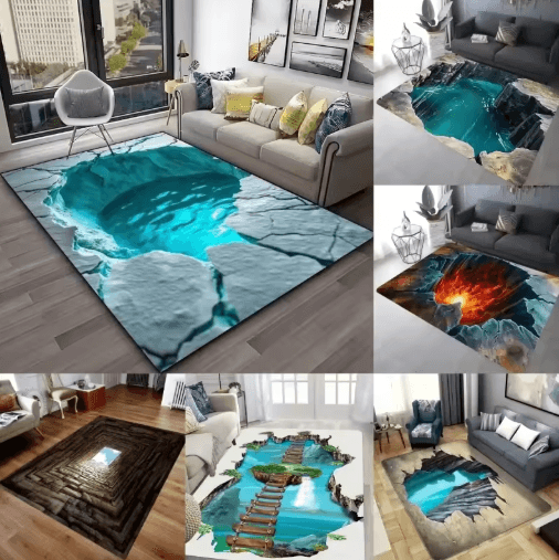 3D Desert Crack Rug Non Slip Machine Washable Abstract Floor Carpet bjt 250610000111 80x120cm32x48in