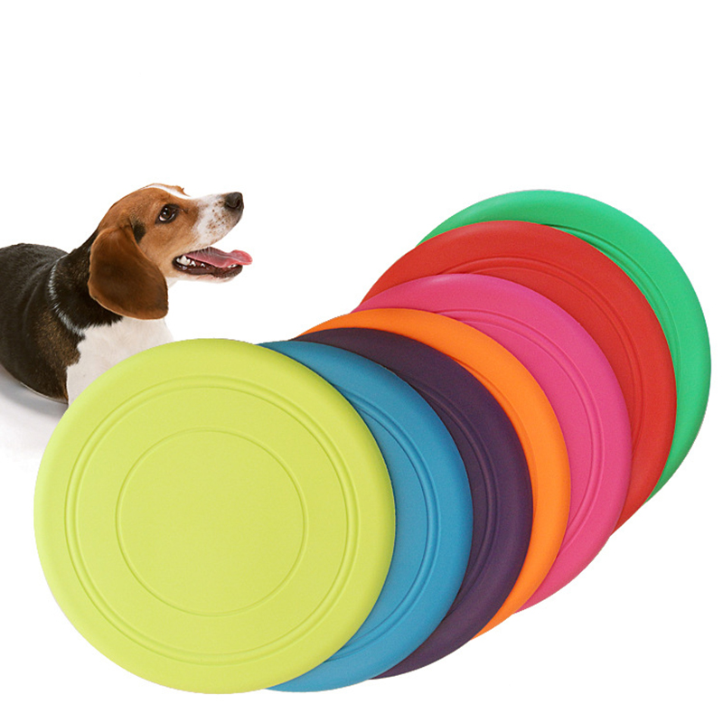 Soft Silicone Dog Flying Disc Interactive Fetch Toy For Training And Play blue