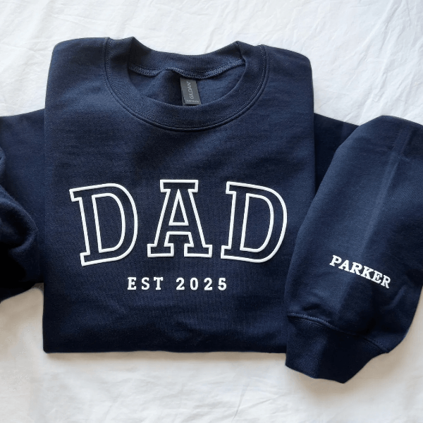 Personalized Dad Sweatshirt Est Year Fathers Day Gift Custom Dad Crewneck lavender Pink 2xl t Shirt