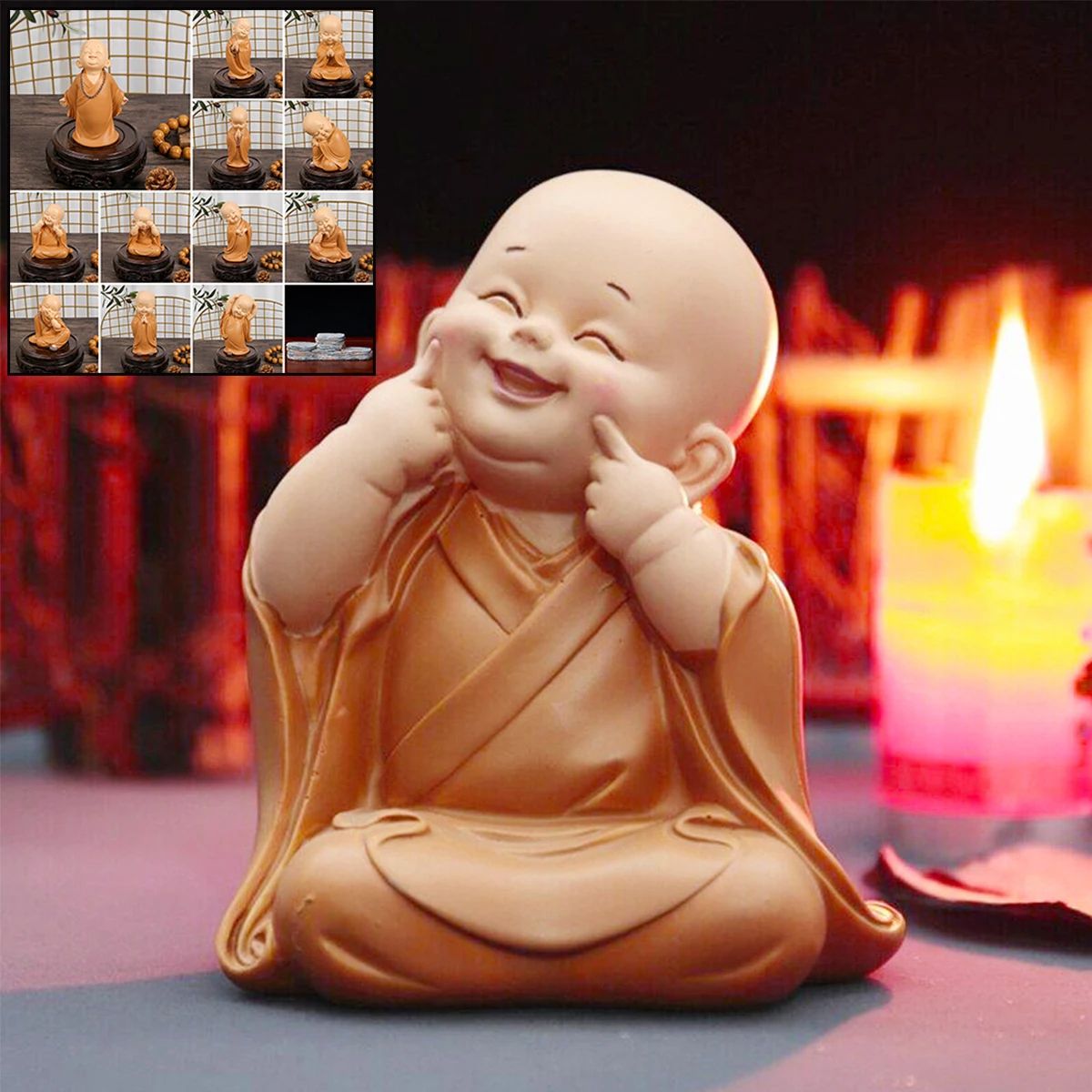 Cute Mini Monk Buddha Resin Figurine a
