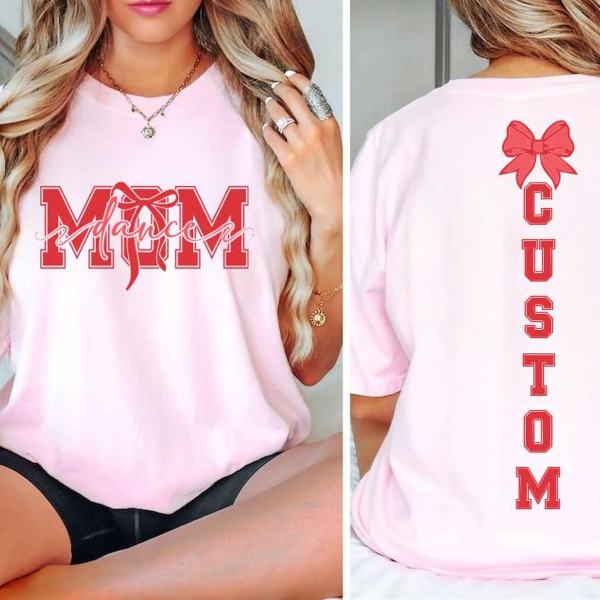 Custom Dance Mom Shirt, Comfort Colors Personalized Mom Ballet Shirt, Dance Mama Gift Tee, Dance Mom Bow Shirt white 2xl t Shirt