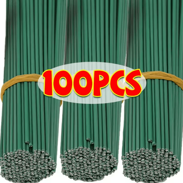 Artificial Flower Stems Bendable Iron Wire Set With Floral Tape For DIY Crafts & Wedding Decor 30cm (50pcs)