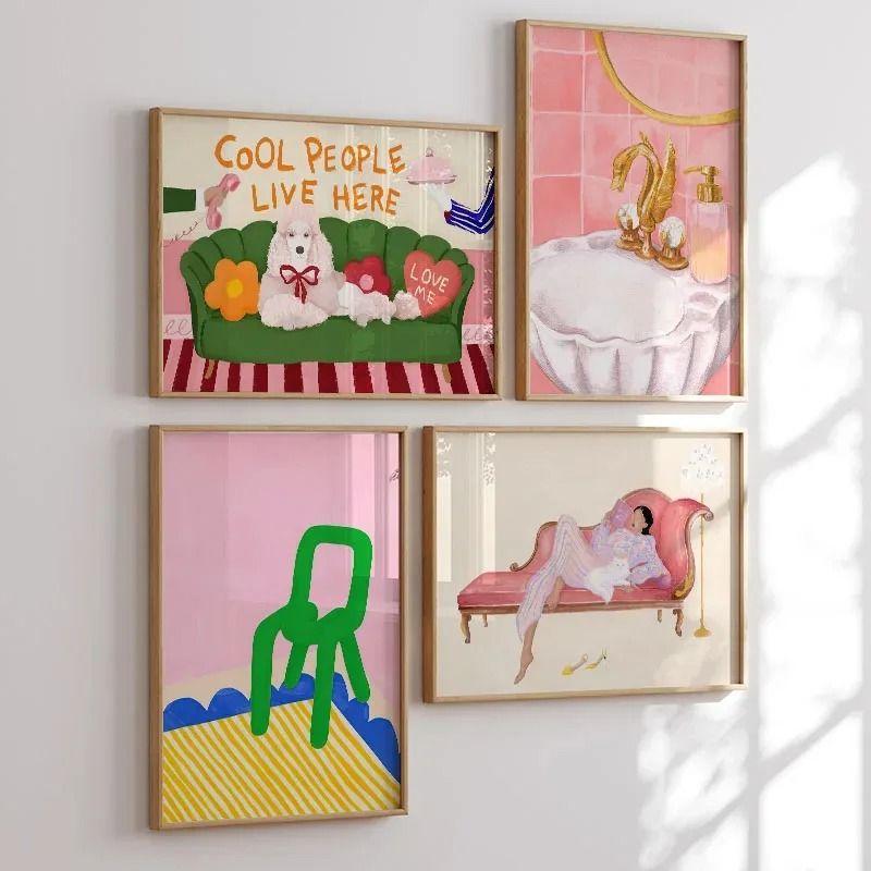 Abstract Crocodile Chair Canvas Wall Art Colorful Modern Poster f 30x45 Cm no Frame