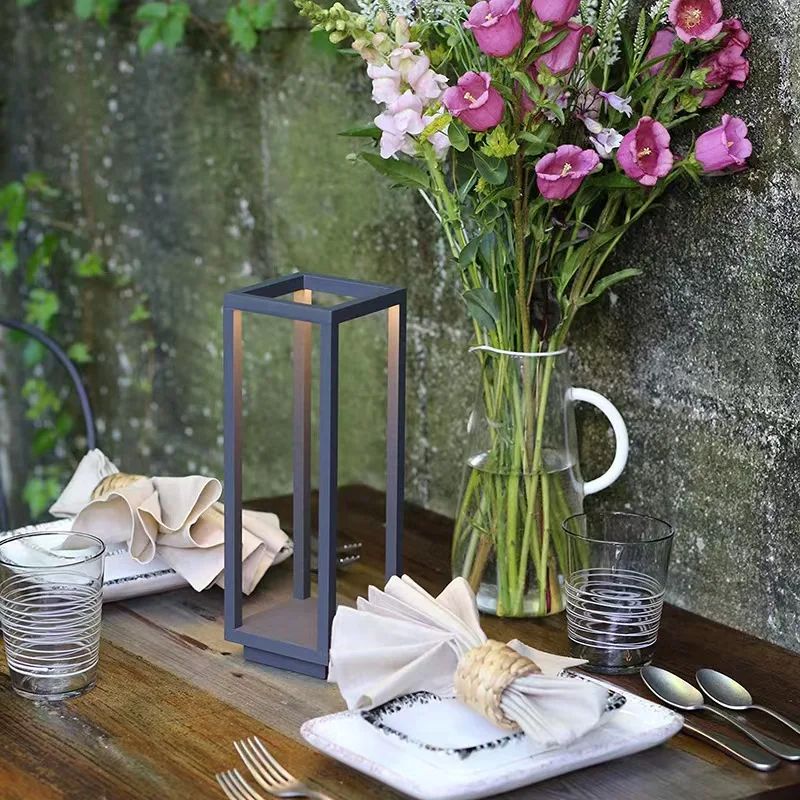 Modern Rechargeable LED Table Lamp Elegant Wireless Ambient Lighting For Home black