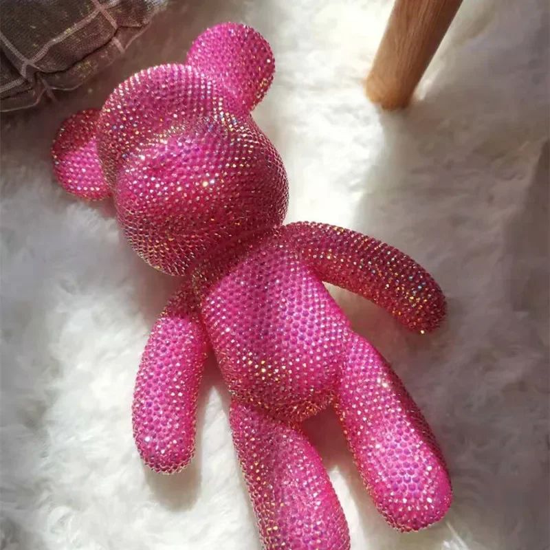 DIY Rhinestone Crystal Bear Figurine navy 7.09 In