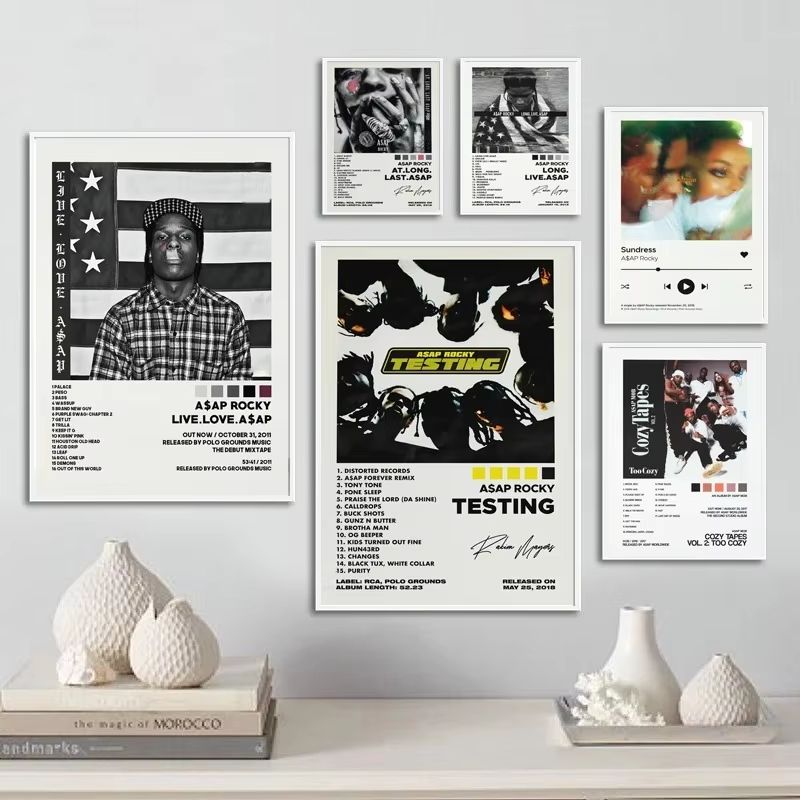 ASAP Rocky Testing Album Cover Canvas Poster Aesthetic Wall Art testing Vol 2 19.69x27.56in No Frame