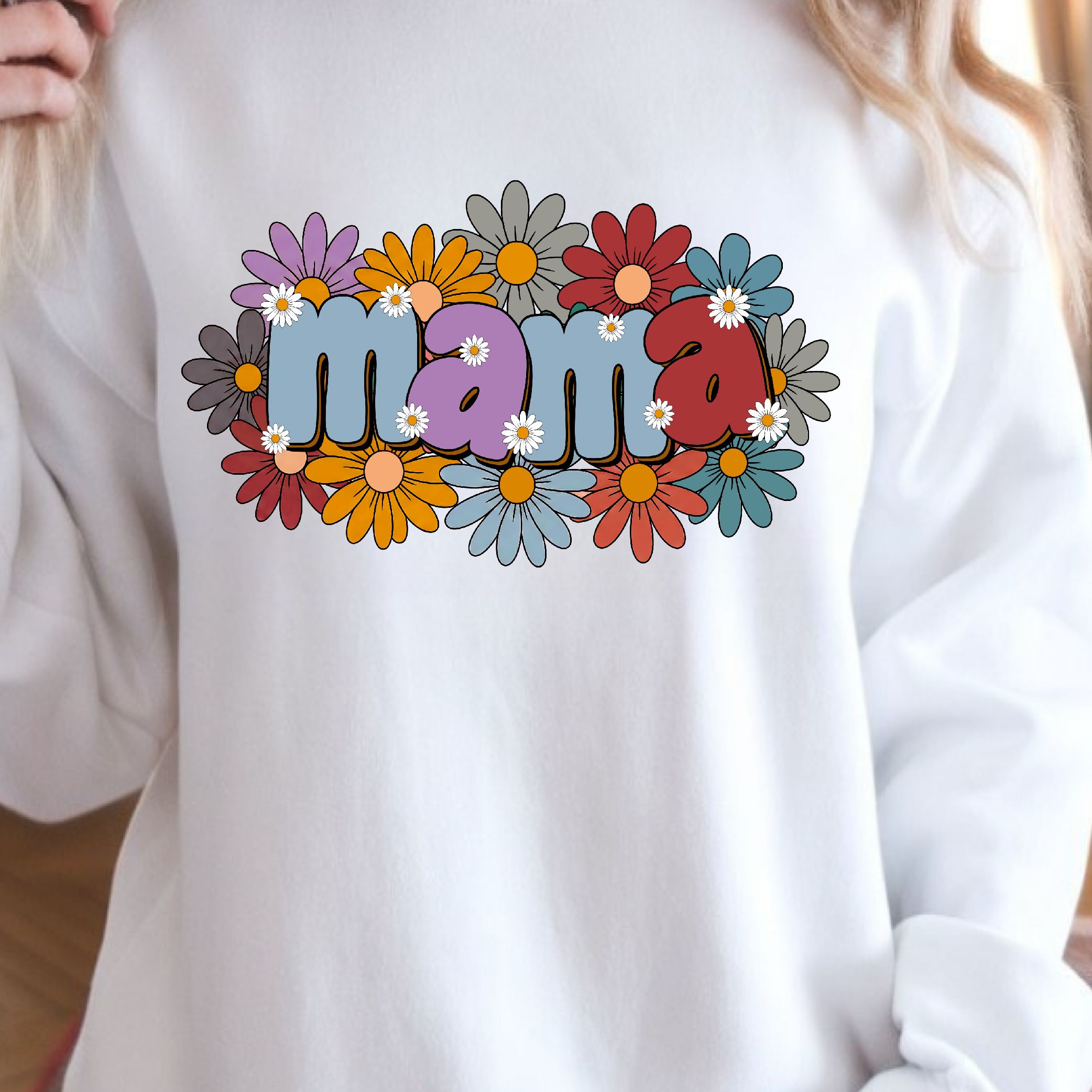 Mama Shirt Mom T Shirt Cute Mama Tee Mother's Day Shirt white l sweatshirt