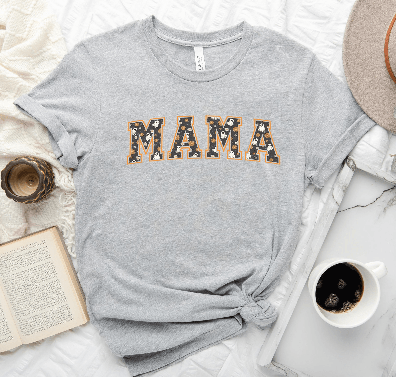 Ghost Mama Shirt Cute Spooky Halloween Mom Tee Boo Crew Fall Graphic Shirt black 3xl sweatshirt