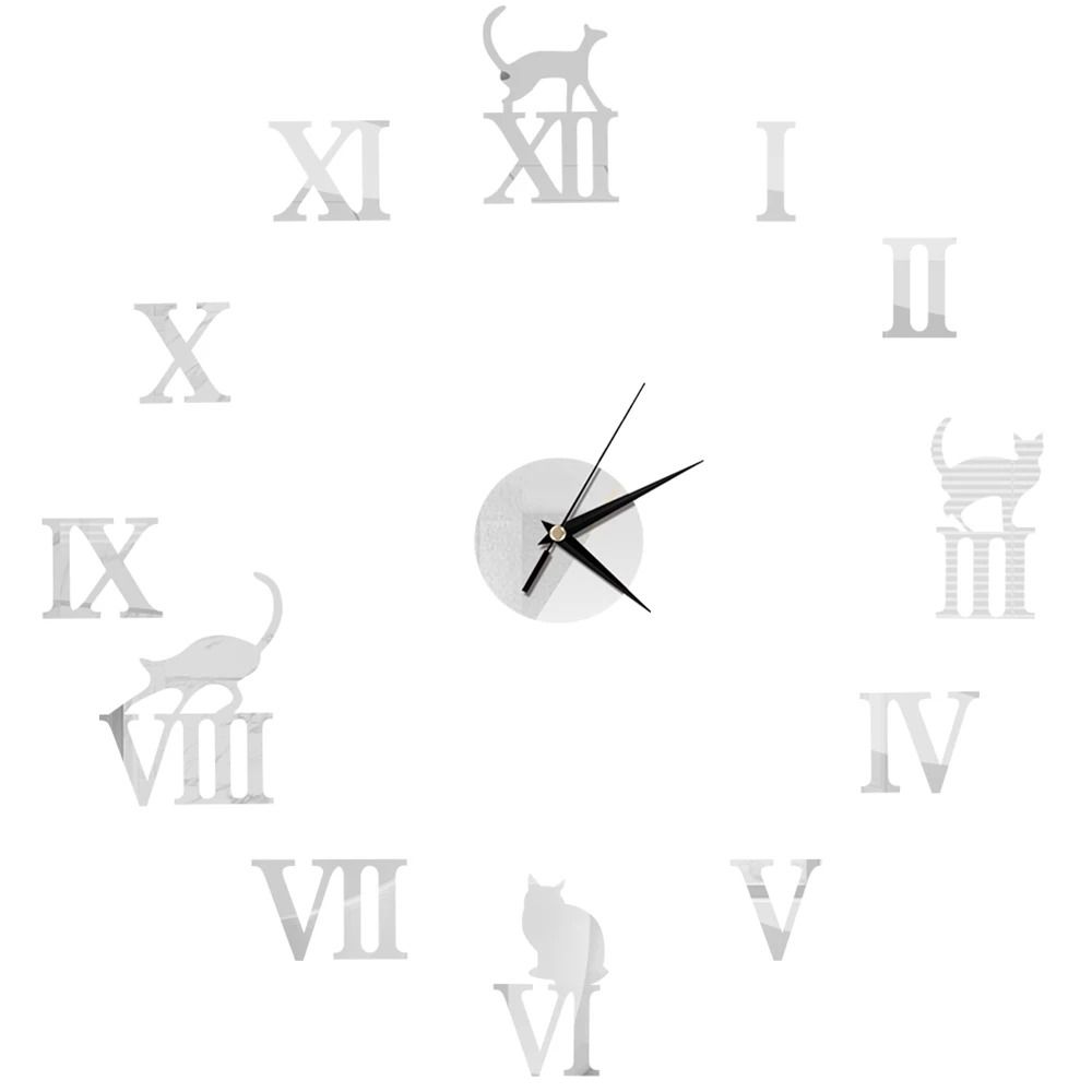 DIY Mirror Wall Clock Sticker Frameless Modern Large Wall Clock Decor 27 40 60 Cm