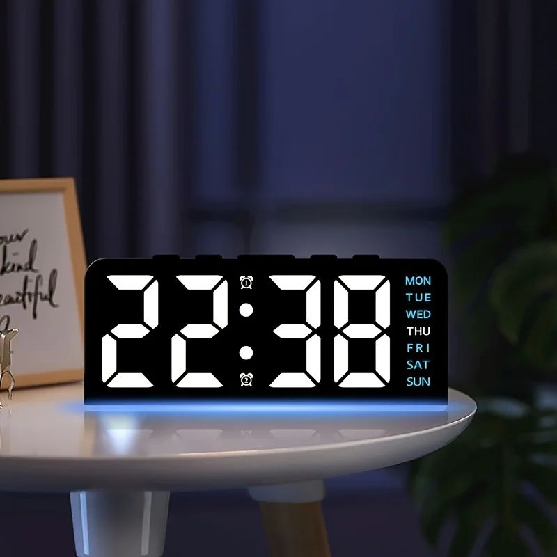 Dual Alarm LED Bedside Clock With Date Display, Snooze & Night Light 1