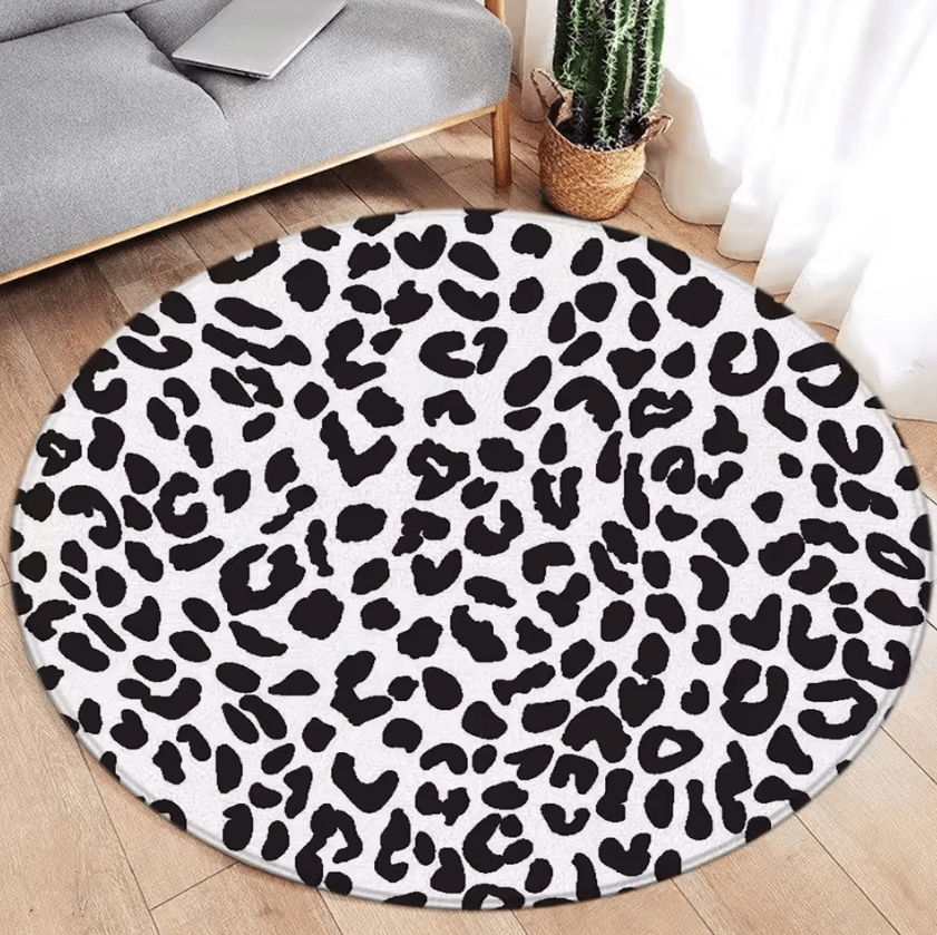 Brown Leopard Print Round Rug Soft Animal Print Circle Carpet Flannel Floor Decor dd 60371j diameter 150cm
