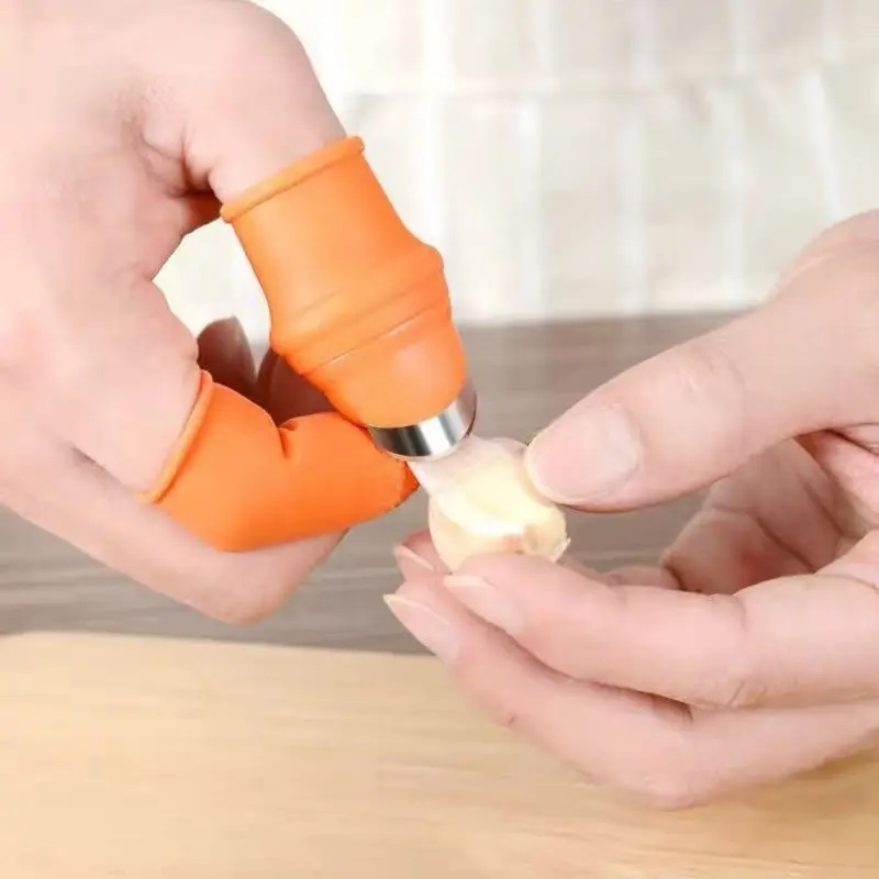 Multi Use Thumb Knife & Finger Knife Set For Garlic Peeling And Vegetable Prep Multi Use Thumb Knife & Finger Knife Set For Garlic Peeling And Vegetable Prep