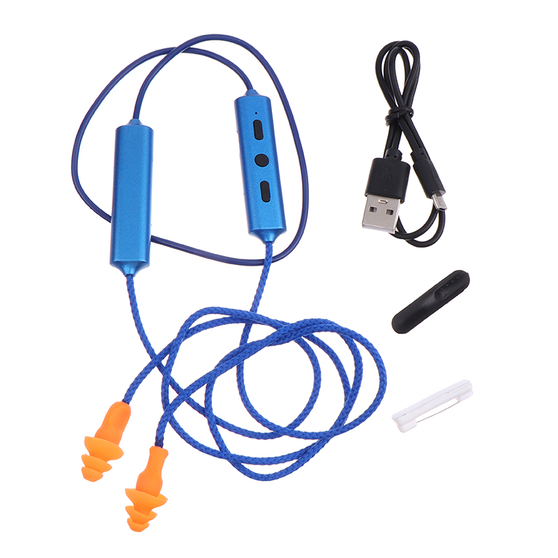 Bluetooth Work Earplugs Noise Cancelling Safety Headset For Construction And Industrial Use blue