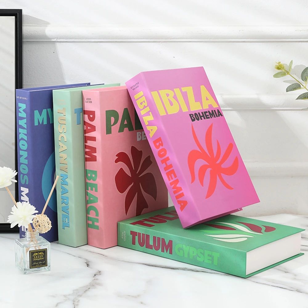 Travel Series Decorative Book Storage Box Magnetic Fake Book Organizer For Coffee Table & Home Decor 5 not Open