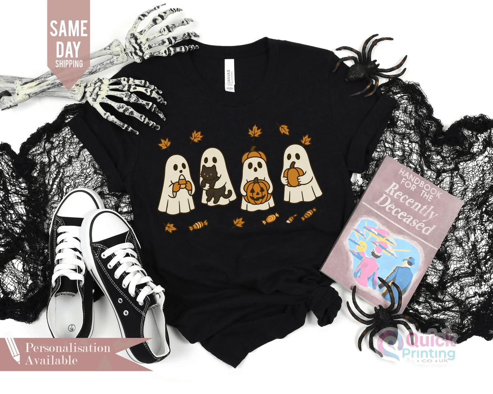 Spooky Season Pumpkin Sweatshirt Vintage Ghost & Pumpkin Halloween Graphic Cozy Fall Pullover black m sweatshirt