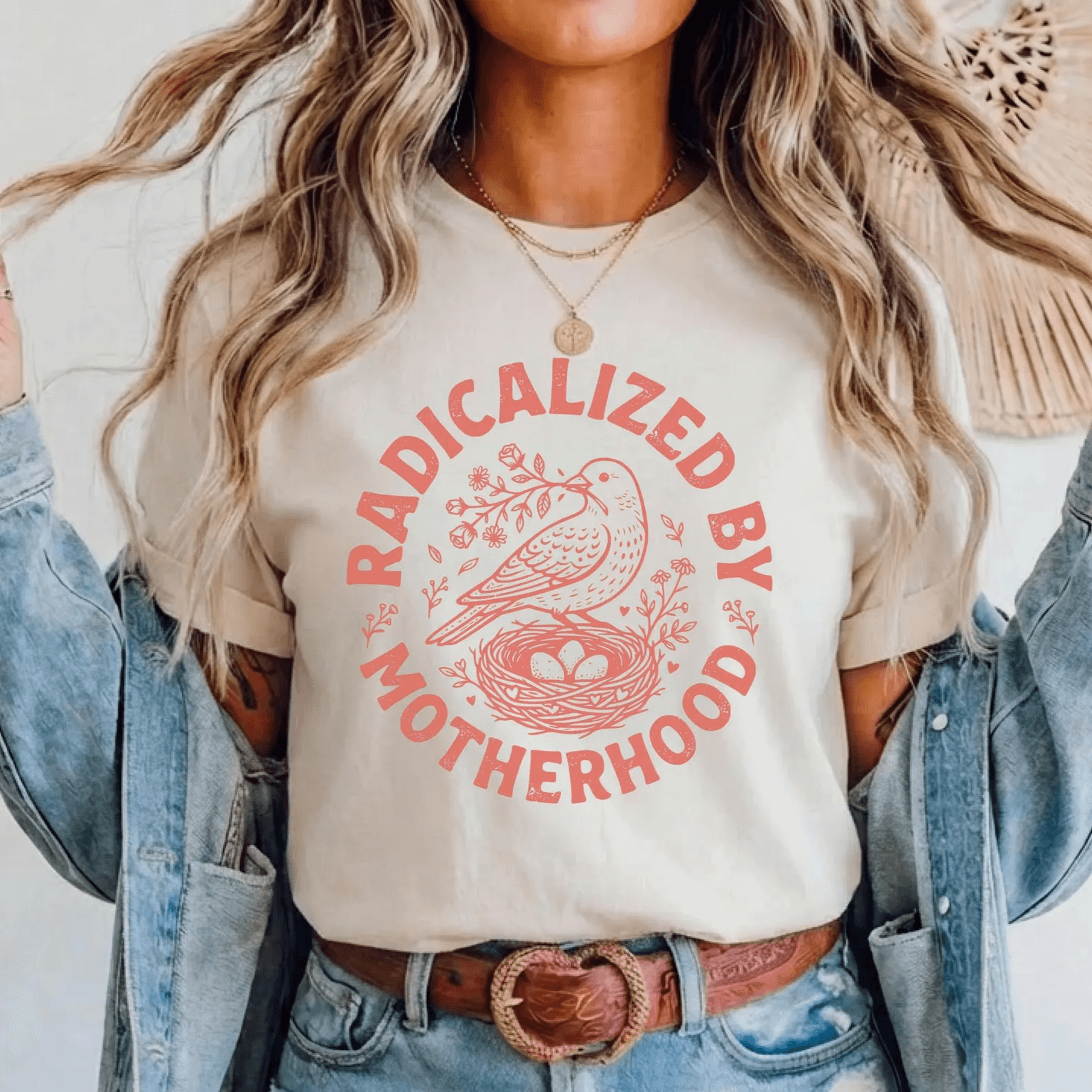 Radicalized By Motherhood Shirt Comfort Colors Bird Nest Mom Life Tee Gift lavender Pink m sweatshirt