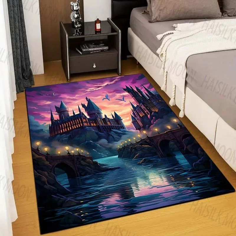 Magic School Castle Print Area Rug style 11 31x55in (80x140cm)