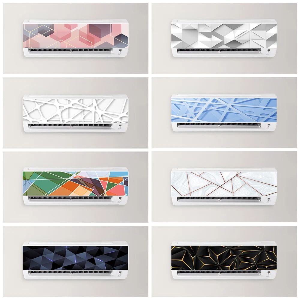 3D Vision Geometric Air Conditioner Decals Modern Abstract Home Panel Stickers style 6 33.5 X 9.1 In