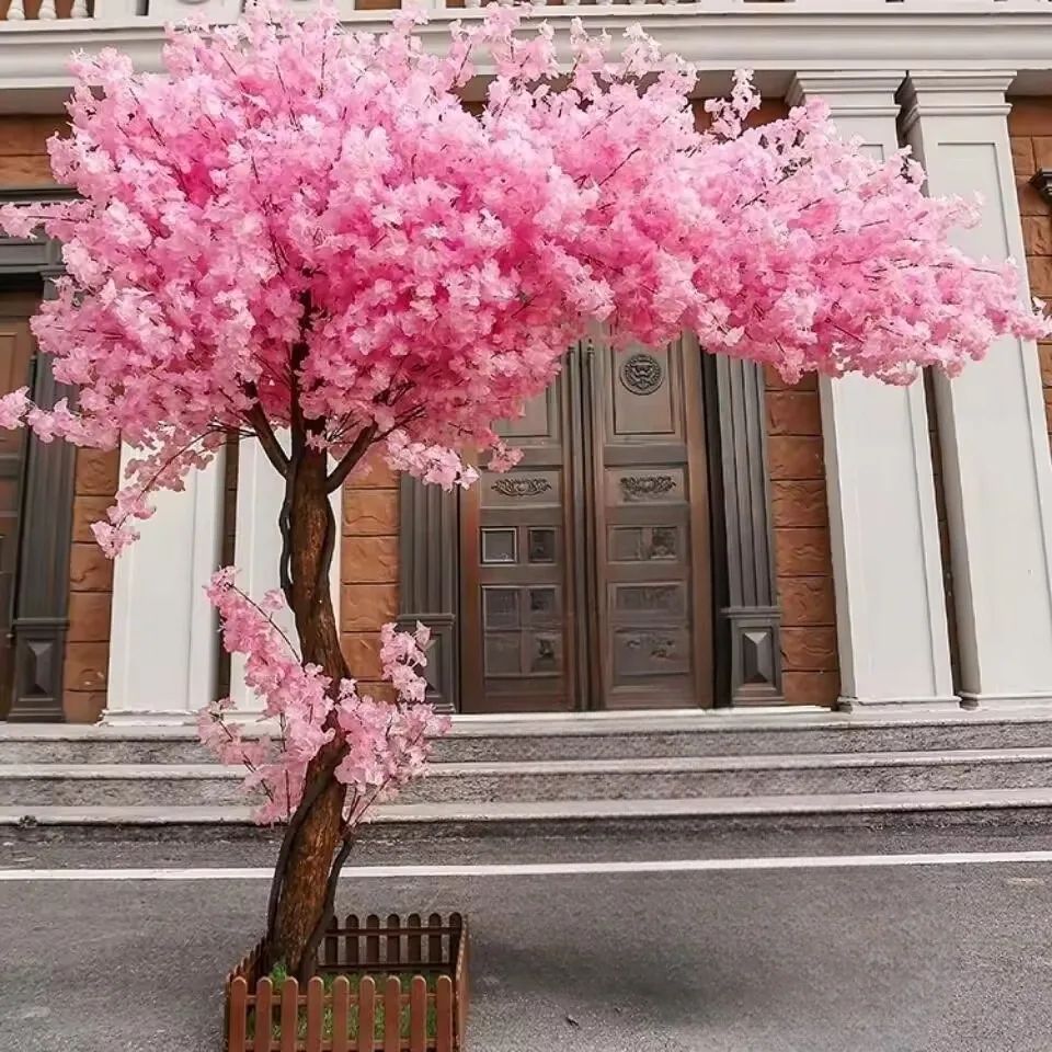 Artificial Cherry Blossom Tree Realistic Indoor Outdoor Floral Decor peach Tree 8.20 Ft 7.55 Ft