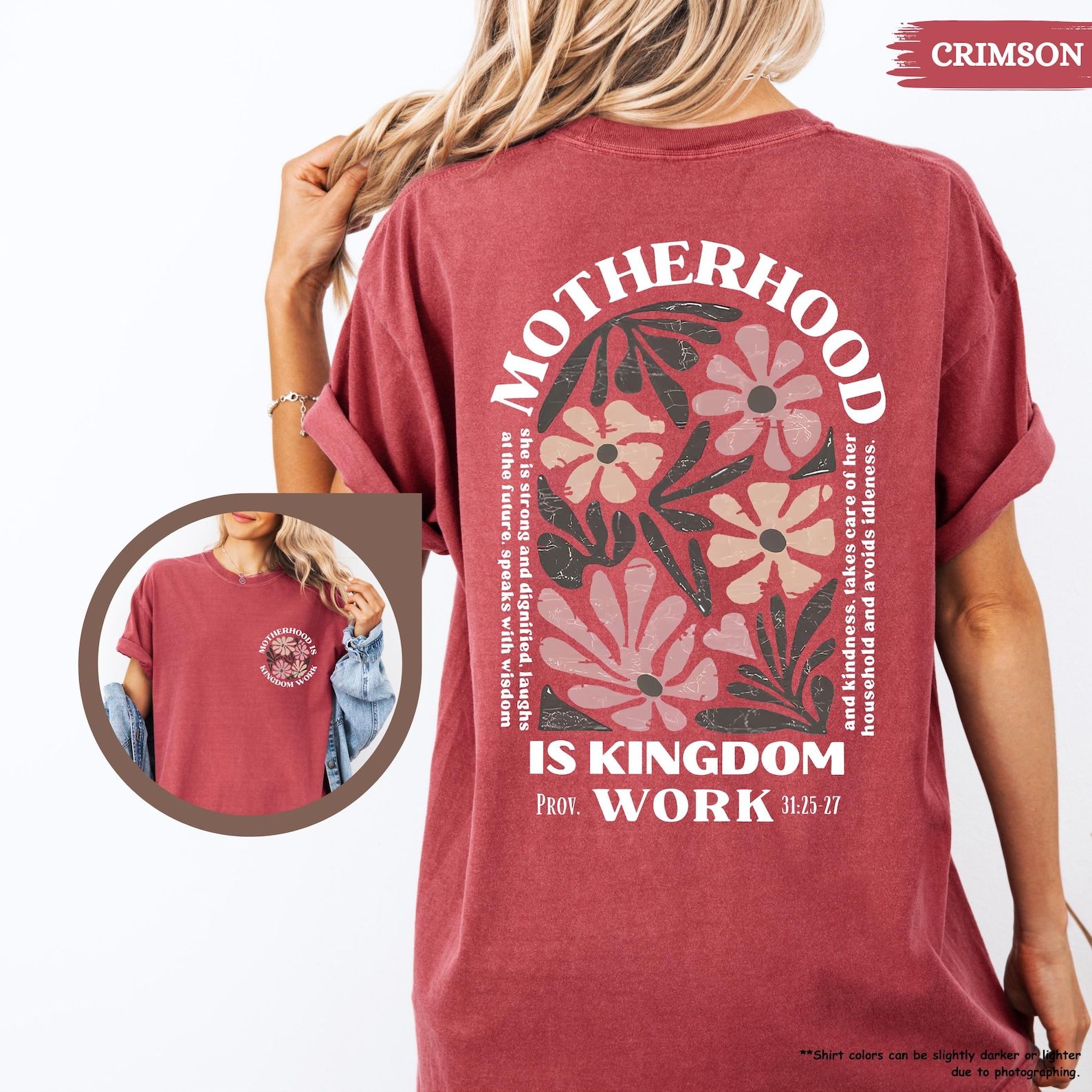 Motherhood Is Kingdom Work Shirt Faith Based Mom Graphic Tee Christian Mom T Shirt brown 3xl t Shirt