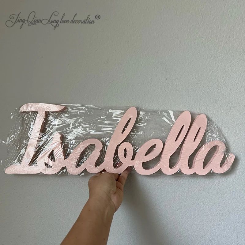 Personalized Wooden Name Sign Custom Wall Decor With Stand black 50 Cm Wide