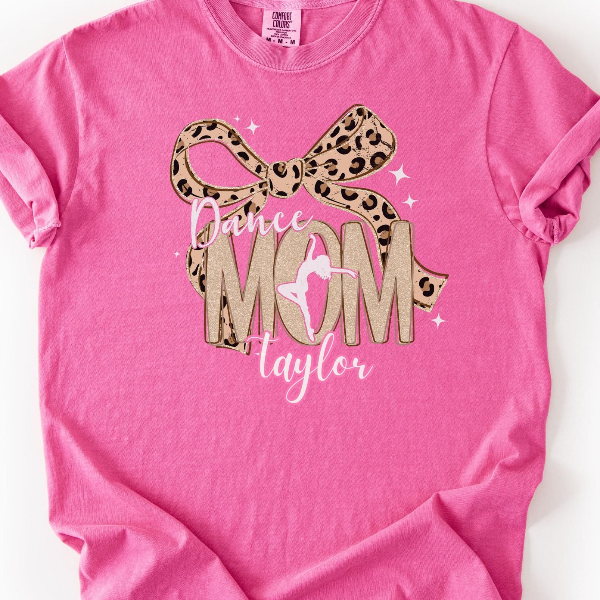Dance Mom Shirt | Custom Dance Mom Tee With Name | Leopard Comfort Colors Dance Mom | Personalized Dance Mom Gift green xl sweatshirt