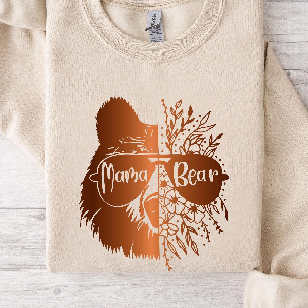 Mama Bear Floral Sweatshirt Cozy Mom Life Crewneck Gift white s t Shirt