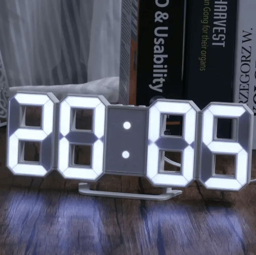 3D LED Digital Alarm Clock With Temperature Modern Wall & Desk Display Clock 3