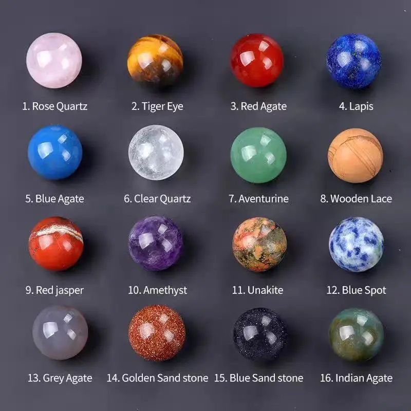 Natural Amethyst Rose Quartz Crystal Sphere Healing Stone Decor green Turquoise