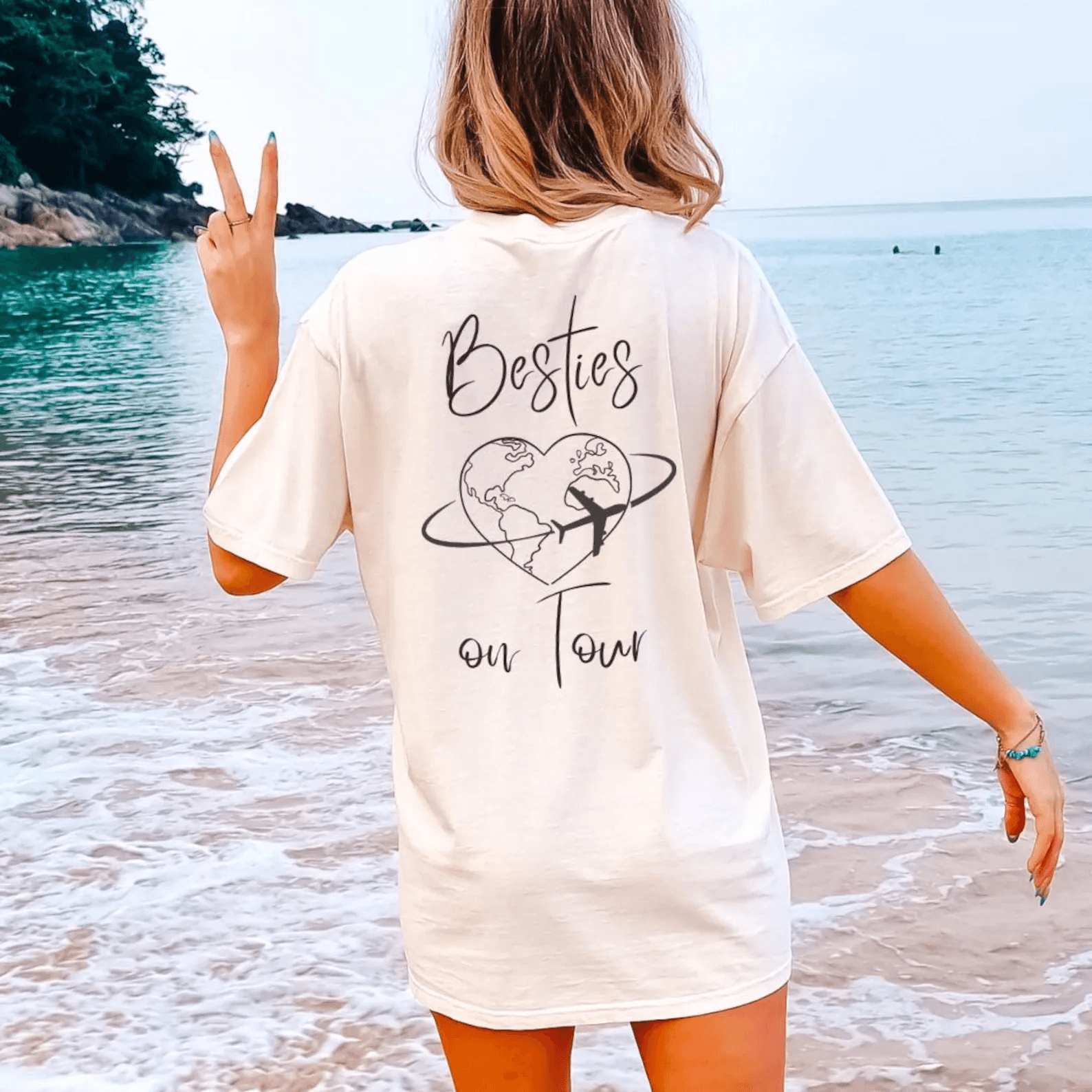 Besties On Tour Shirt Personalized Girls Trip Vacation Tee Custom Travel Shirt black xl t Shirt