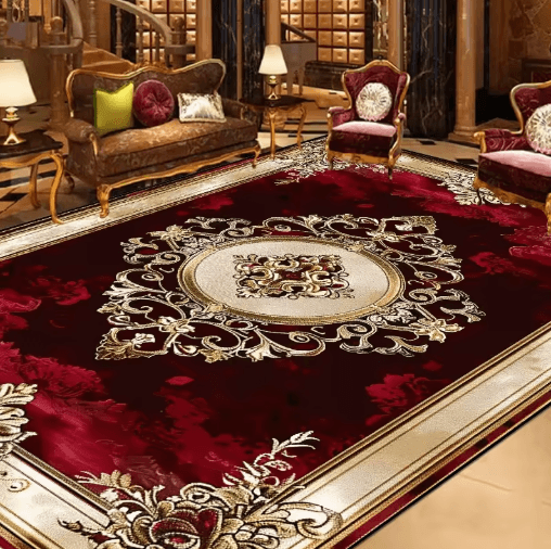 Vintage European Large Area Rug Non Slip Retro Living Room Carpet fg005 flannel 2 120x160cm 47x63in