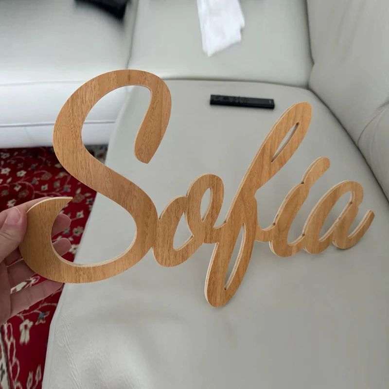 Personalized Wooden Name Sign Custom Nursery Wall Decor Baby Name Letters Wooden Room Sign red 15.7 In