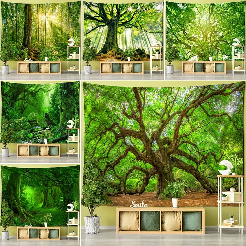 Mystical Forest Tree Wall Tapestry 4 125.98 71.65 In