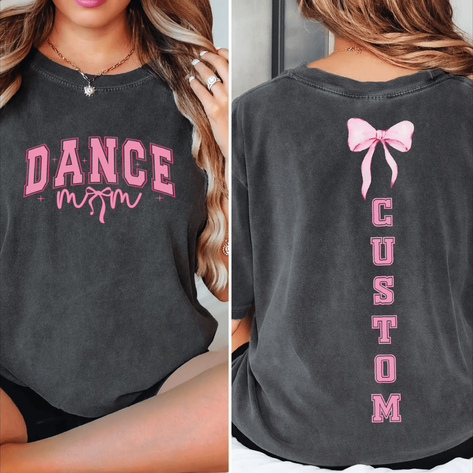 Custom Dance Mom Shirt Comfort Colors Bow Tee Personalized Dance Mom Gift lavender Pink s sweatshirt