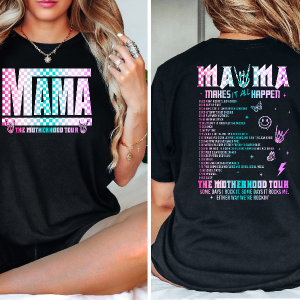 Mama Motherhood Tour Shirt, Rocker Mom Tee, Mother's Day Gift mauve s t Shirt