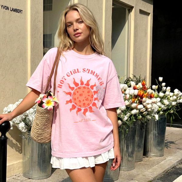 Hot Girl Summer Shirt Trendy Sunshine Graphic Tee Cute Beach Vibes Outfit white m sweatshirt