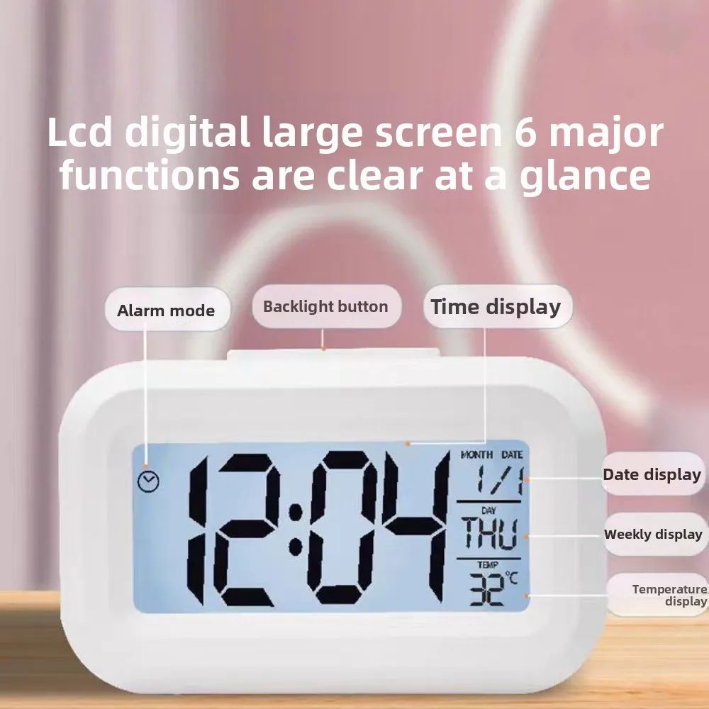 LED Digital Alarm Clock With Snooze & Temperature Display Backlit Desk Clock For Home & Office blue