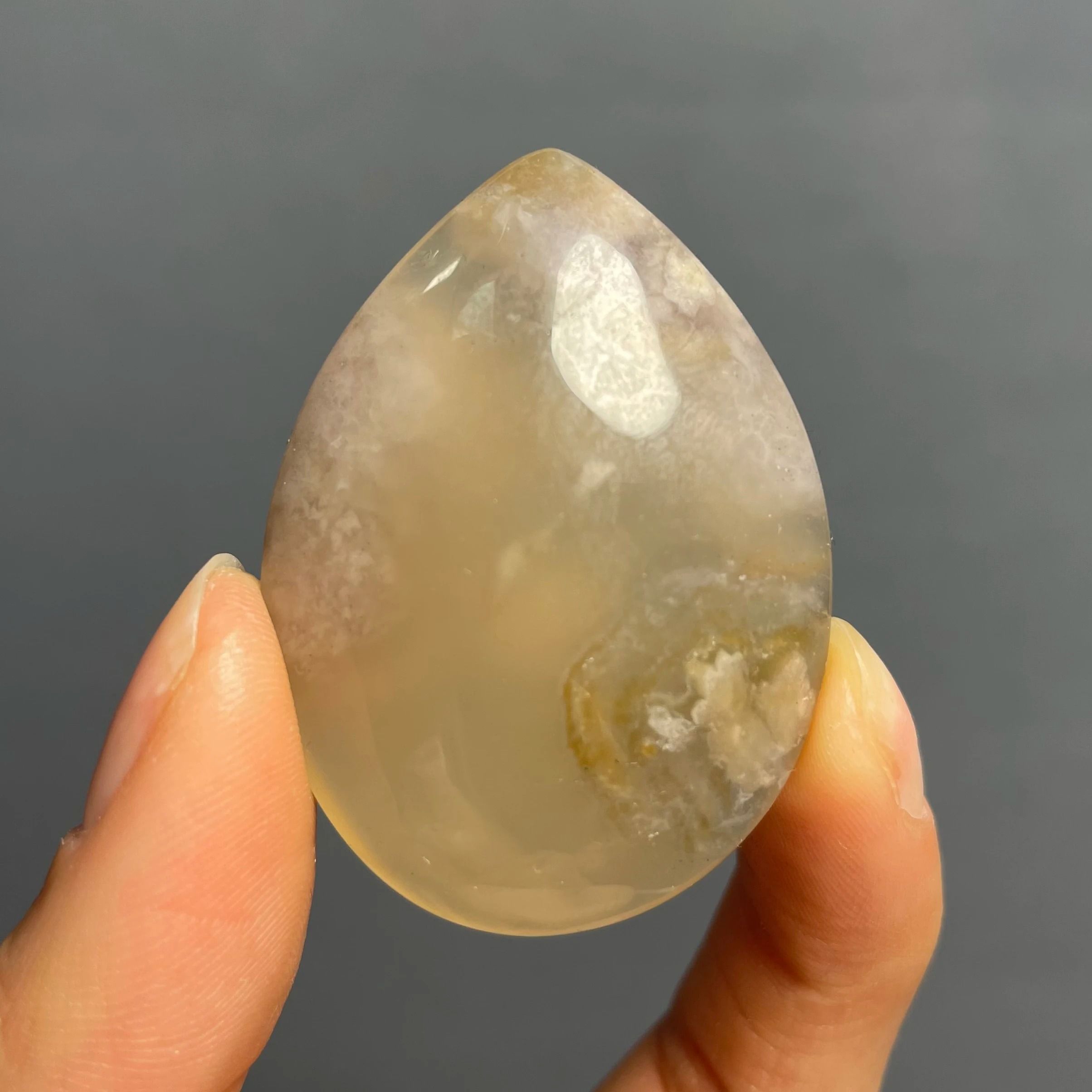 Natural Agate Pendant Healing Crystal Necklace Polished Quartz Stone Decor 30