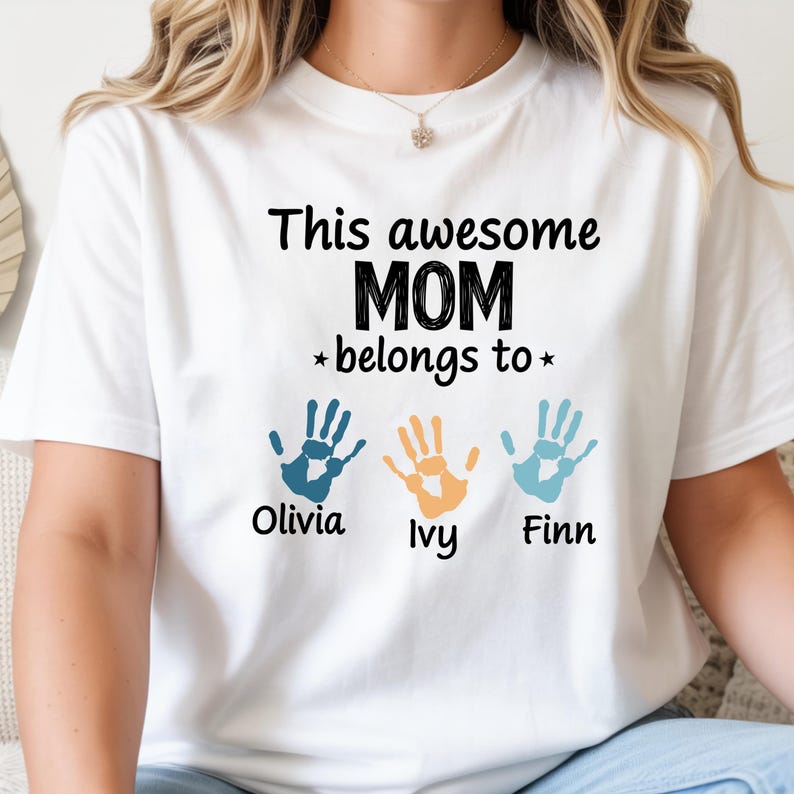 This Awesome Mom Belongs To Shirt Personalized Mother's Day Sweatshirt With Custom Name red l sweatshirt