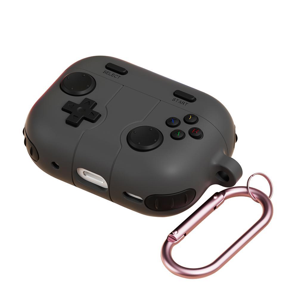 Retro Game Console Style Silicone Protective AirPods Pro Case, Fun & Durable Silicone Protective Case dark Grey