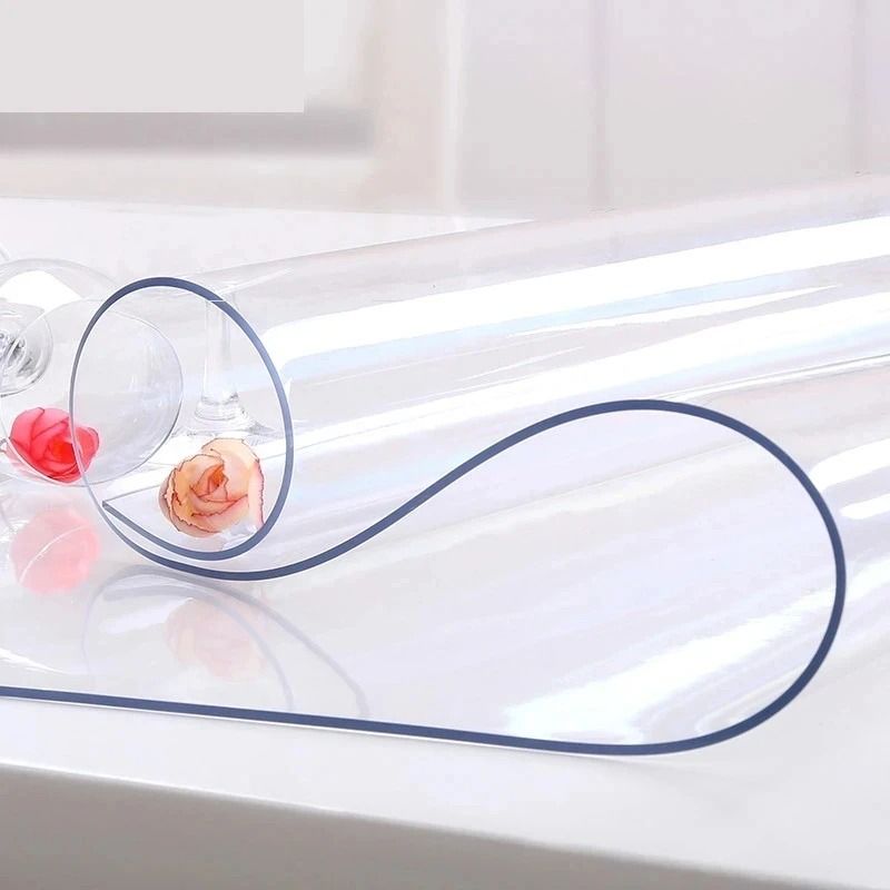 Clear PVC Table Protector Transparent Waterproof Table Cover Mat cosmos 2.0 Mm 60x100 Cm