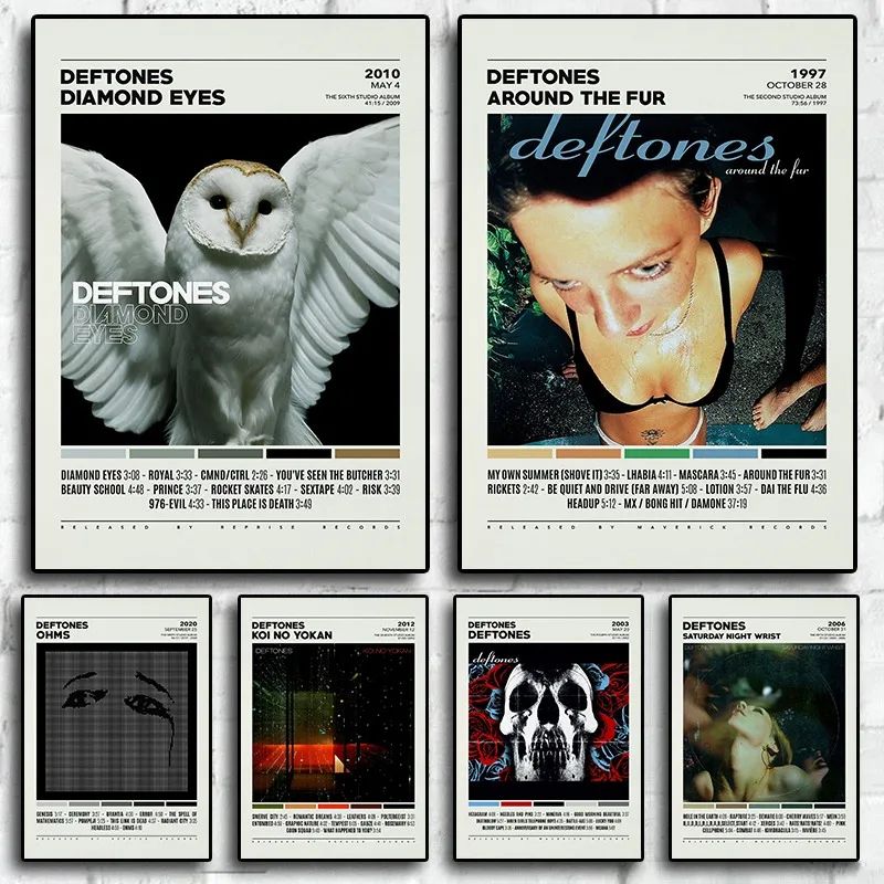Deftones Album Cover Canvas Wall Art Around The Fur Music Band Poster Print 20x30cm Unframed 4